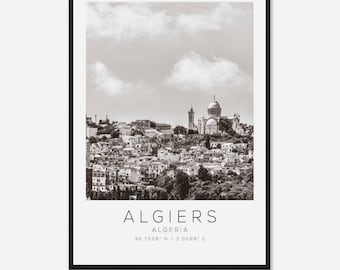 Algier Algerien Reise Foto Poster BW, Algier Reise Print, Minimalistisches Reise Poster Druck