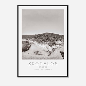 Skopelos Greece Travel Photo Poster BW, Skopelos Travel Print, Minimalist Travel Poster Print DS2