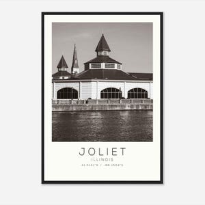Joliet Illinois Photo Travel Poster, Joliet Travel Print, Minimalist Travel Print