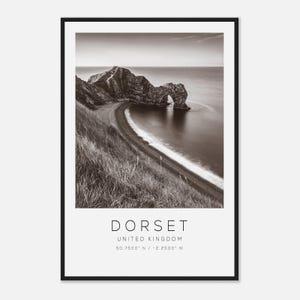 Dorset United Kingdom Travel Photo Poster BW, Dorset Travel Print, Minimalist Travel Poster Print