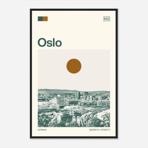 Oslo Norway Minimalist Monochrome Travel Photo Poster