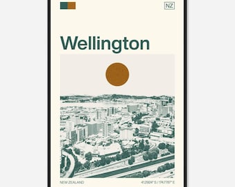 Wellington New Zealand Minimalist Monochrome Travel Photo Poster