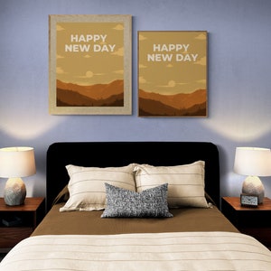 Happy New Day Printable Wall Art| Boho Landscape| Wall Art | Art Prints| DIGITAL DOWNLOAD
