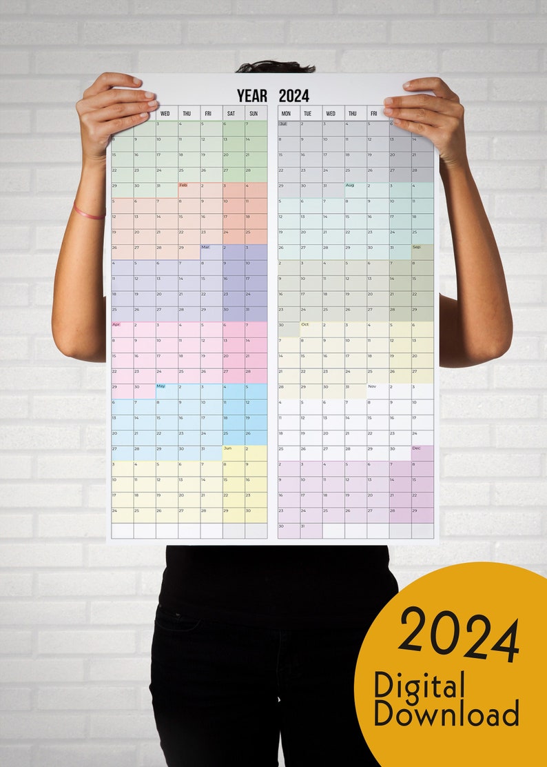 Wall Planner 2024 Calendar Plan All Your Goals This Year the Whole Year