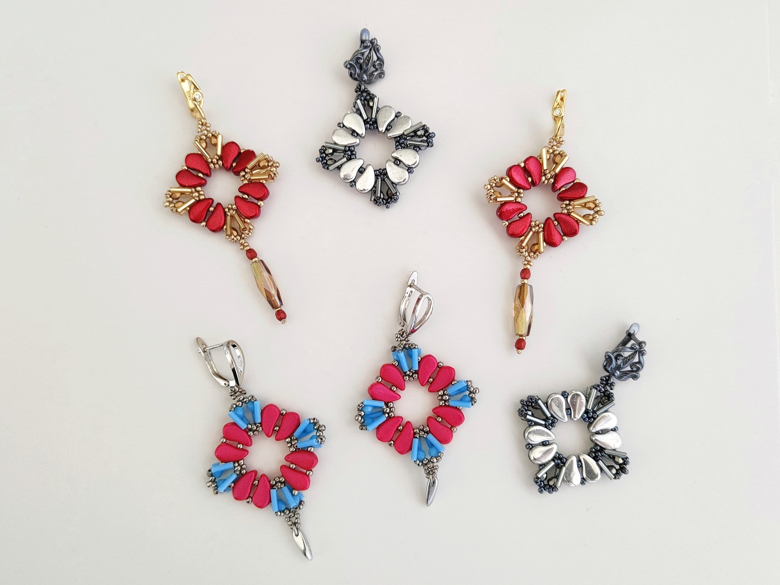 Dangle Earring Patterns Dangle Earrings Pattern With Paisley Duo, Seed Beads and Bugles, Beaded ...