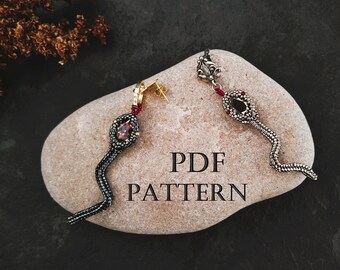 Beaded Snake Earring Pattern: Seed Bead Serpent Tutorial (PDF Download)