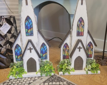 Wood handcrafted churches