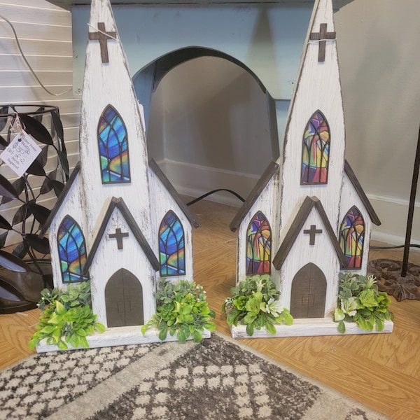 Wood handcrafted churches