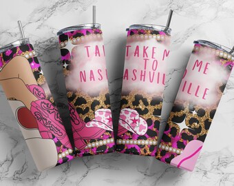 59 cl retro tumblerwrap, Ta mig till Nashville cowgirl-tumbler, sublimeringstumbler