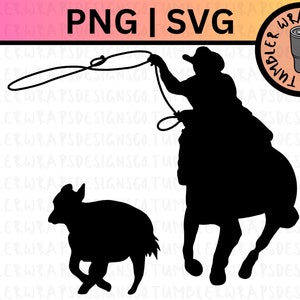 Team Roping Rodeo Ranch Silhouette SVG, Western Rodeo Team Roping, Western Rodeo PNG SVG, Cow Team Roping, Cricut Silhouette Cut File