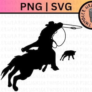 Team Roping Rodeo Ranch Silhouette SVG, Western Rodeo Team Roping, Western Rodeo PNG SVG, Cow Team Roping, Cricut Silhouette Cut File