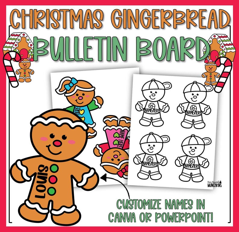 Christmas Smart Cookies Gingerbread Bulletin Board Kit Door Decor ...
