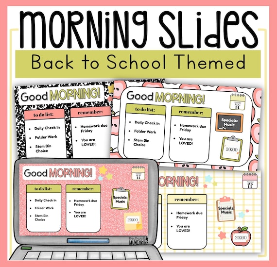 Back to School Morning Work Google Slides Canva Slides Editable