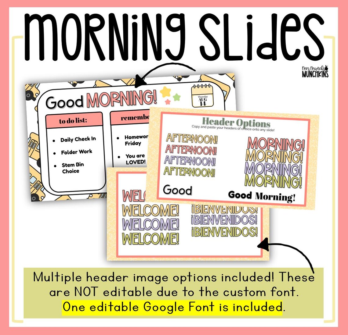 Back to School Morning Work Google Slides Canva Slides Editable - Etsy