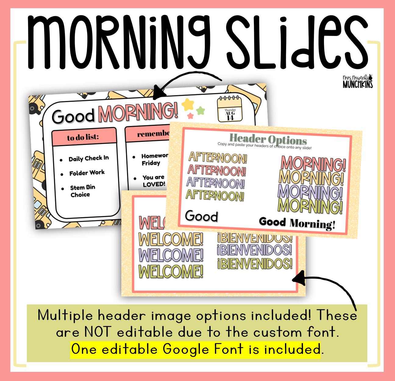 Back to School Morning Work Google Slides Canva Slides Editable - Etsy