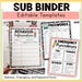 Classroom Sub Binder Editable Teacher Templates Substitute Plan ...