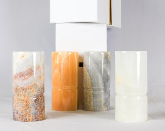 Natural Onyx Flower Vase  Translucent Vase For Home Decor & Gifts Cute Tableware Hand made Flower Vases For Flowers 6"x2.7"