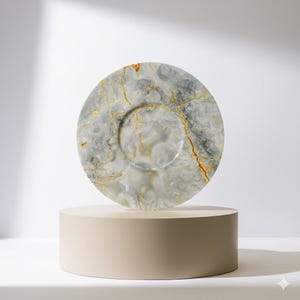 Prato de servir em ônix: Prato de jantar de casamento em mármore natural, decoração para casa | Cada peça é única | imagem 2