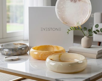 Pink Onyx Marble Serving Bowl: Translucent Stone Salad Bowl (10")