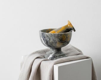 Onyx Mortar and Pestle | Handmade Marble Herb & Spice Grinder | Natural Stone Kitchen Tool