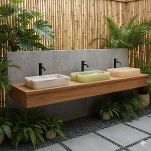 Hand-Carved Natural Onyx Rectangular Bathroom Sink, 24x11 in