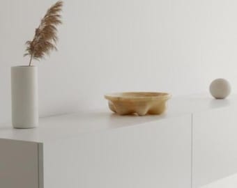 Antique Onyx Centerpiece Bowl: Luxury Marble Table Decor