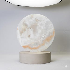 Prato de servir em ônix: Prato de jantar de casamento em mármore natural, decoração para casa | Cada peça é única | imagem 5