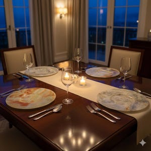 Prato de servir em ônix: Prato de jantar de casamento em mármore natural, decoração para casa | Cada peça é única | imagem 3