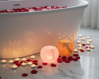 Handmade Onyx Marble Candle Holder - Elegant Tea Light Centerpiece | Each Piece Varies |