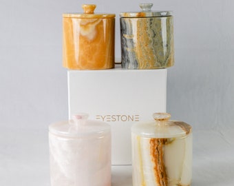 Onyx Kitchen 5" Tea Canisters - Coffee Container, Sugar Container,  Bathroom Canister- Elegant Marble Tupperware