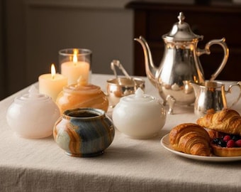 Handmade Onyx Sugar Bowl with Lid | Marble Candy Dish – Unique Decorative Piece