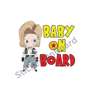 Anime Kid - Baby on Board | Naklejka na zderzak | Wodoodporna naklejka winylowa na samochód 5”