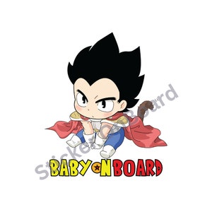 Baby Anime Prince - Baby on Board | Naklejka na zderzak | Wodoodporna naklejka winylowa na samochód 5”