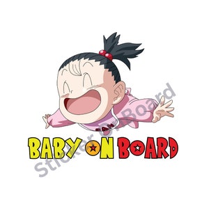 Baby Anime - Baby on Board | Naklejka na zderzak | Wodoodporna naklejka winylowa na samochód 5”