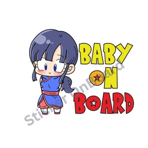 Baby Anime - Baby on Board | Naklejka na zderzak | Wodoodporna naklejka winylowa na samochód 5”