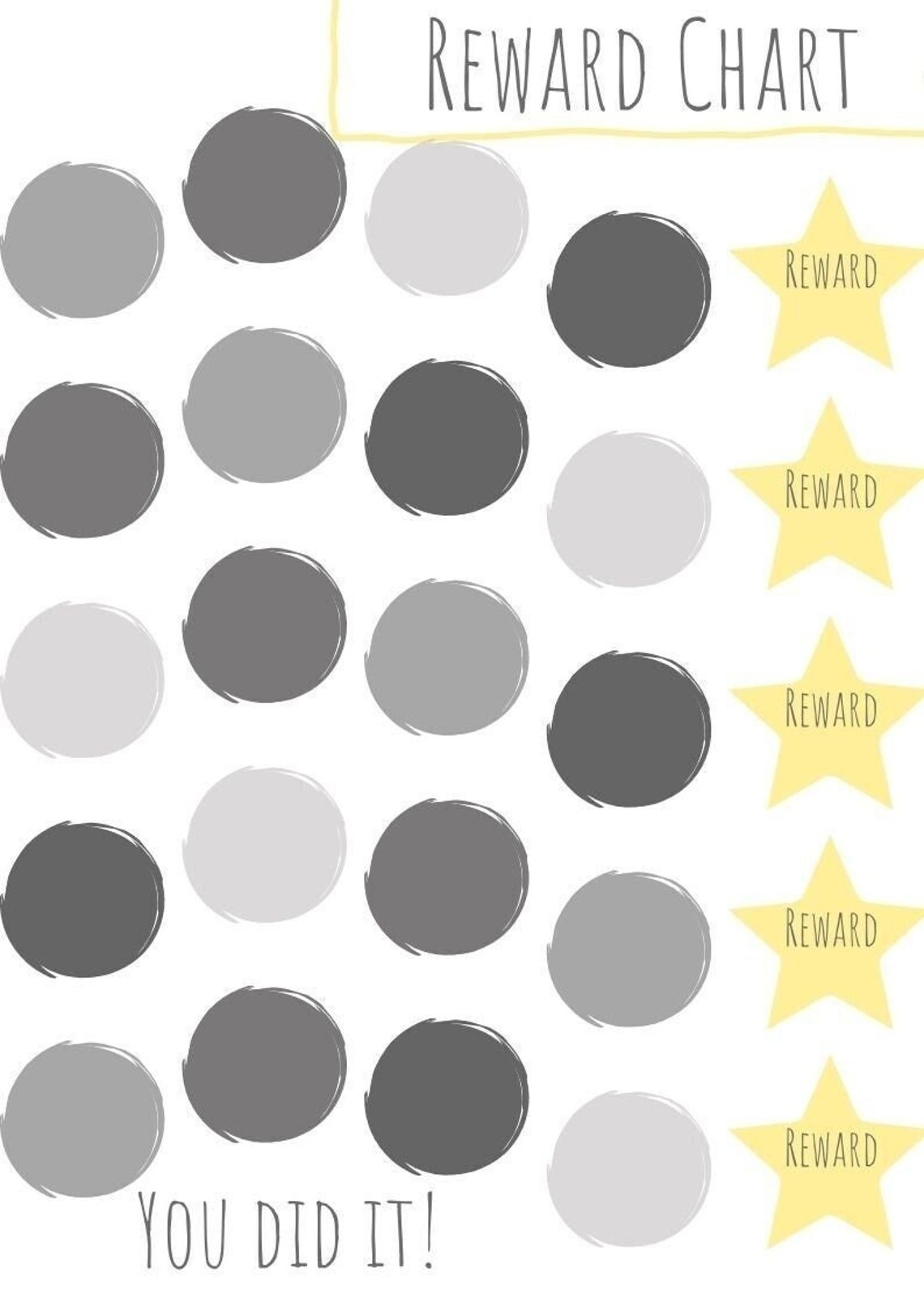 Reward Chart Color Printable Reward Chart, Toddler Reward Chart, Reward Chart Printable ...