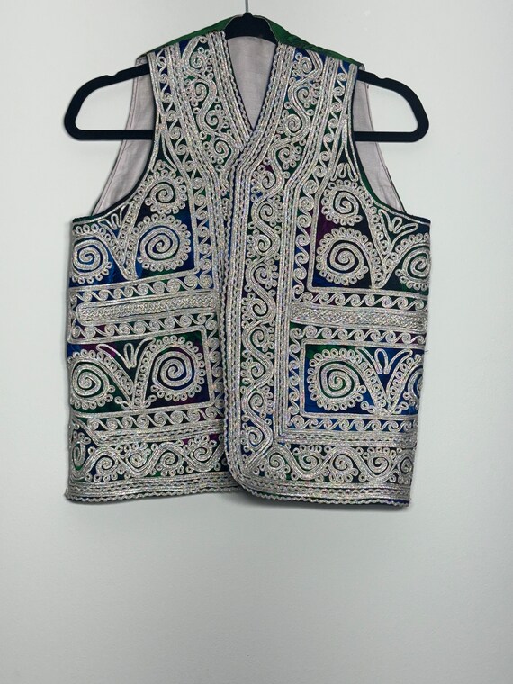 Vintage Hand Embroidery Afghan Vest