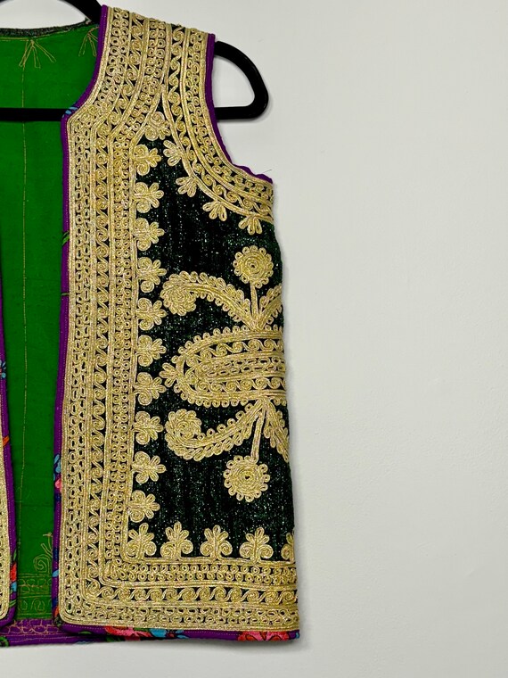 Vintage Hand Embroidery Afghan Vest - image 3