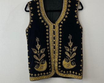 Vintage Hand Embroidery Afghan Vest