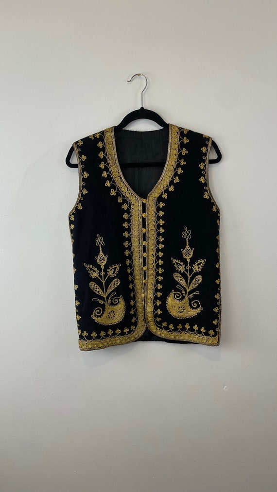 Vintage Hand Embroidery Afghan Vest