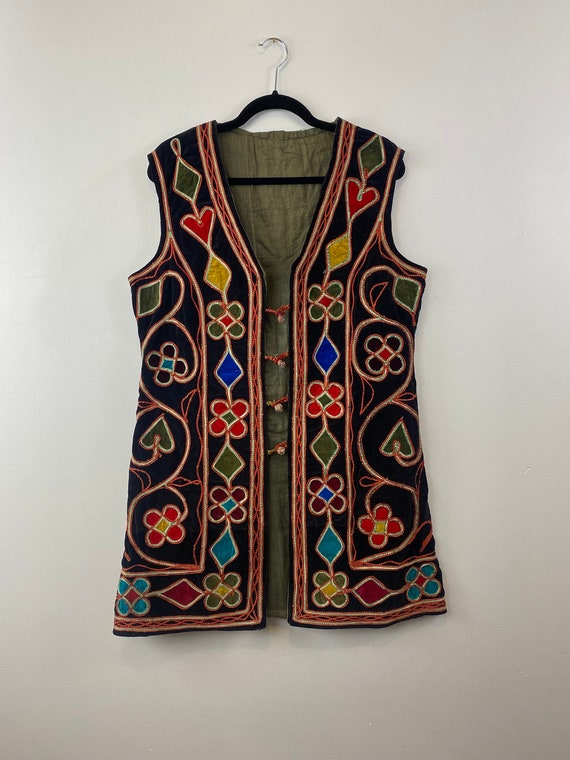 Vintage Hand Embroidery Afghan Vest - image 4