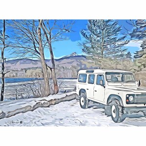 Land Rover Defender by the Lake