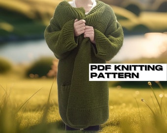 Knitting pattern, knitted cardigan, how to knit, easy knit pattern, simple knit pattern, jumper knit pattern, jacket knitting pattern, pdf