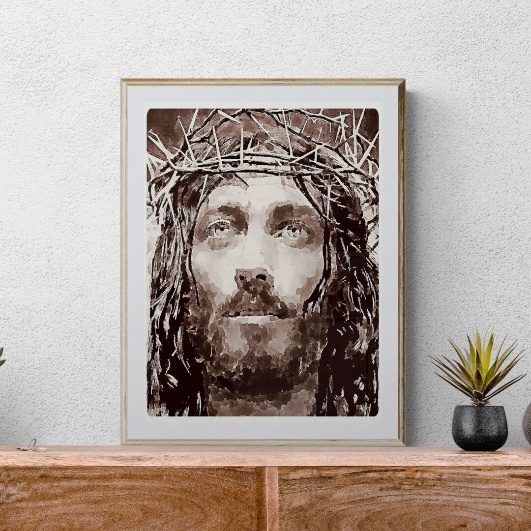 Portrait of Jesus Wall Art Jesus Wall Art Printable Bible Etsy