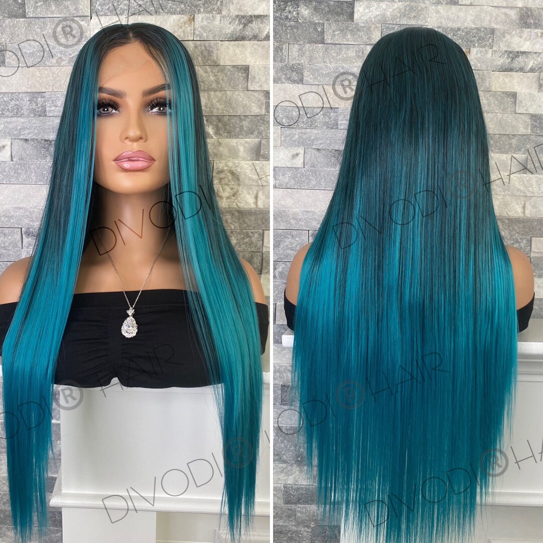 NEPTUNE Ombre Blue Blend Synthetic Lace Front Wig - Etsy