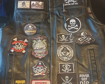 The Goonies tm pirate themed hand sewn leather vest