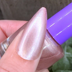 MOONLIGHT Nail Polish, Metallic Nail Polish, Pale Pink Silver Nail Polish, 8ML Bottle, 21 Toxin Free Formula, Hand Made Nail Polish
