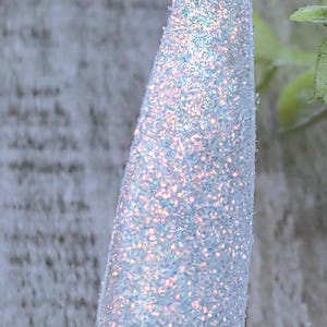 Snow Flurries Fine Glitter Acrylic Dip Nail Powder, Nail Powder Dip, Glitter Acrylic, Iridescent Sparkle Nail Powder