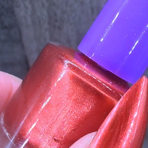 Lil&#39; Red Shimmer Nail Polish, 8ml Bottle, 21 Toxin Free Formula, Red Nail Polish, Vegan Cruelty Free Polish