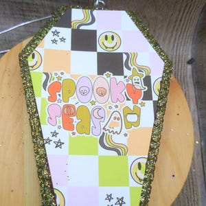 Coffin Car Freshie, Spooky Season, Cute Retro Halloween Air Freshener, Fall Car Freshie, Halloween Freshie